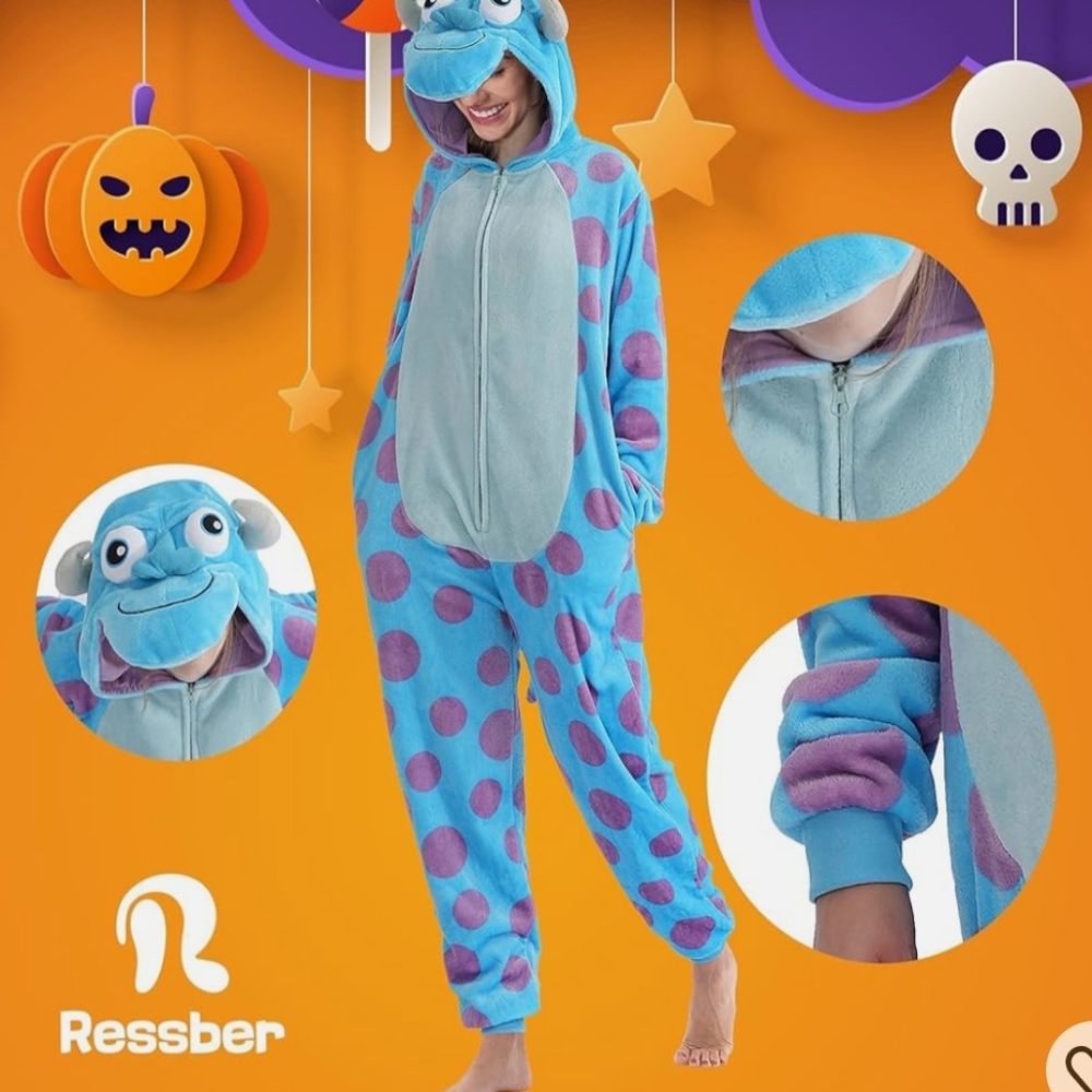 NWT Ressber Blue and Purple Polka Dot Onesie